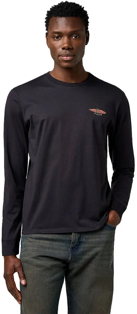 Wrangler Americana Regular Fit T-shirt Met Lange Mouwen XL Man Zwart