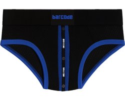 Barcode Berlin Mesh Brief Sicile Black-Blue - MAAT S - Erotisch Heren Ondergoed - Slip voor Man - Sexy mannen Slip