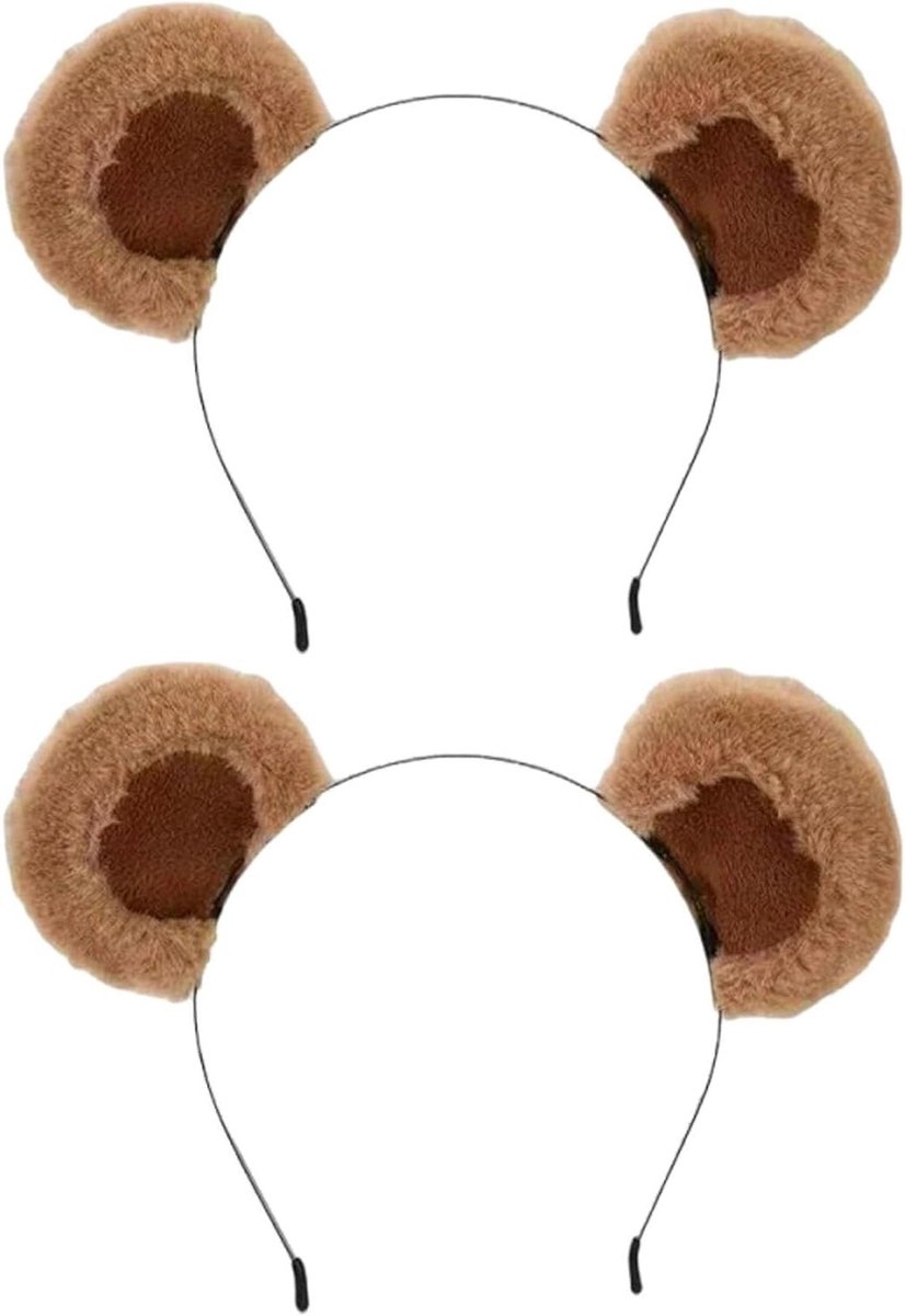 Schattige bruine hoofdband met berenoren, zachte pluche dierenoren voor kostuumfeesten, rollenspellen en fotografie-rekwisieten, perfect voor kinderen en volwassenen