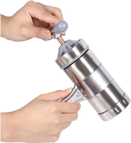 Handmatige Pastamaker voor Spaghetti en Fettuccine, RVS Noodle Press Machine met 5 Onderdelen, Ideaal Keukenhulpmiddel voor Vers Pasta Maken van Merkloos — afbeelding 3