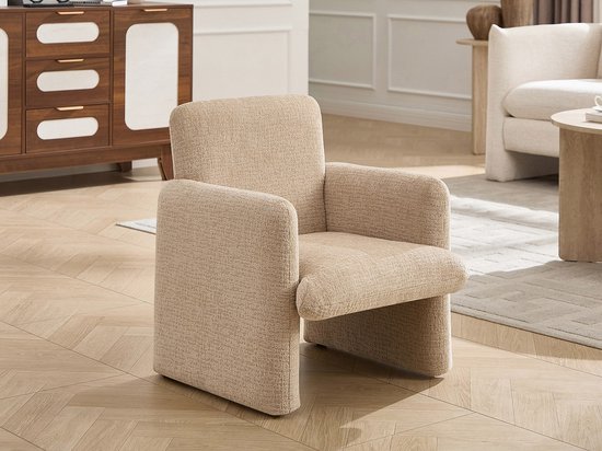 Vente-unique MESUTO beige chenille stof kinderfauteuil — afbeelding 5
