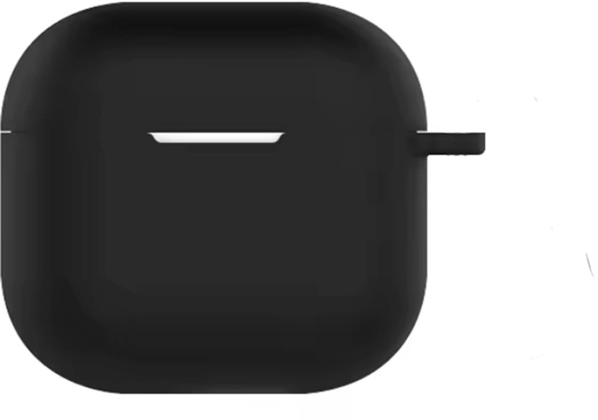 Zwart hoesje geschikt voor AirPods 4 - Siliconen hoesje voor AirPods - Zwart - Softcase - CHPN