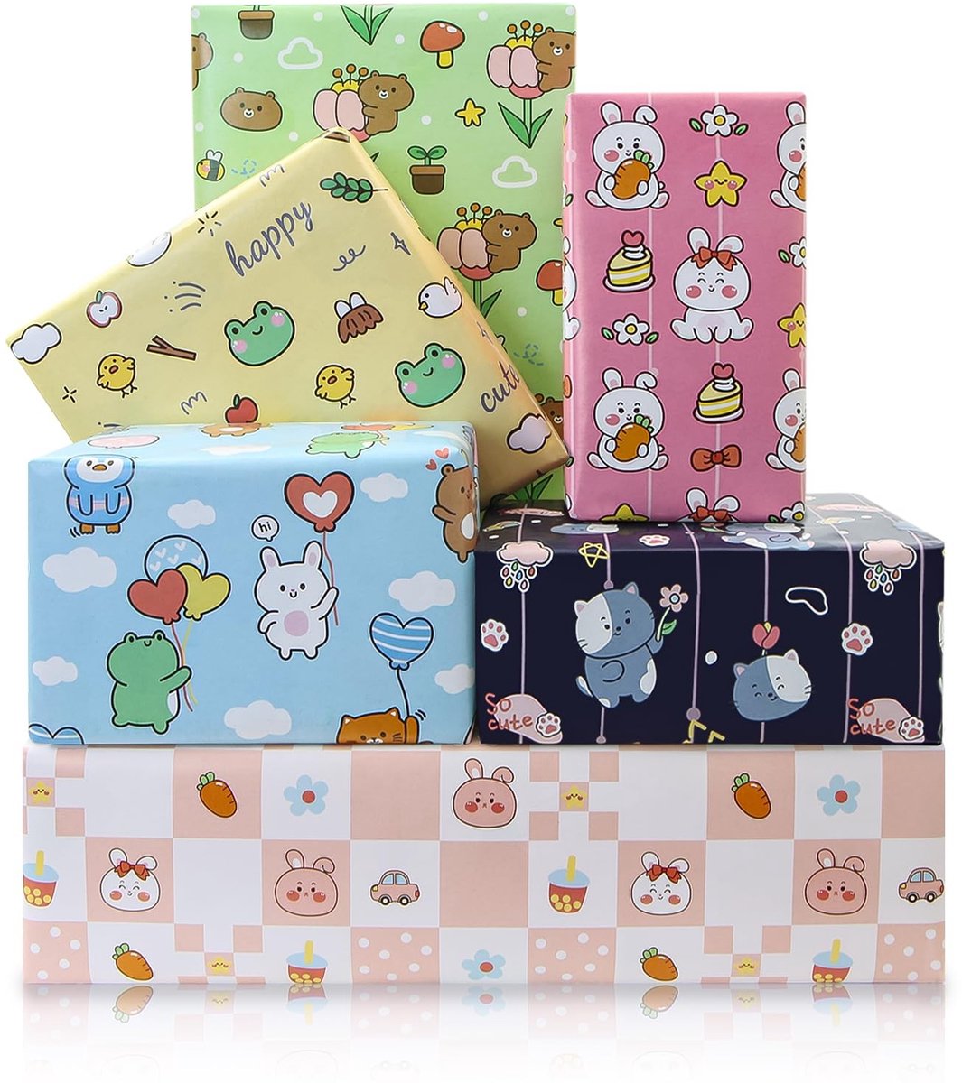 Dailygoods - Dailygoody - Kleurrijke Dier Gift Inpakpapier - Verjaardag Inpakpapier - Duurzaam en Hoogwaardig - 20x28 inch - Baby Shower en Kinderdag - Leuke Diere...