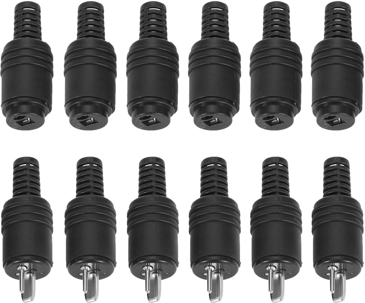 Dailygoods - Dailygoody - 12 Stuks 2-Pin DIN Speaker Plug/Sockets - Male/Female HiFi Verbindingen - Perfecte audiokwaliteit - Geschikt voor luidsprekers - Eenvoudi...