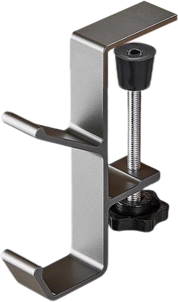 Tashouder voor tafel - Bureauhanger tas - Tas opbergen - Verstelbare klem - Tot 7 cm dik - Grijs