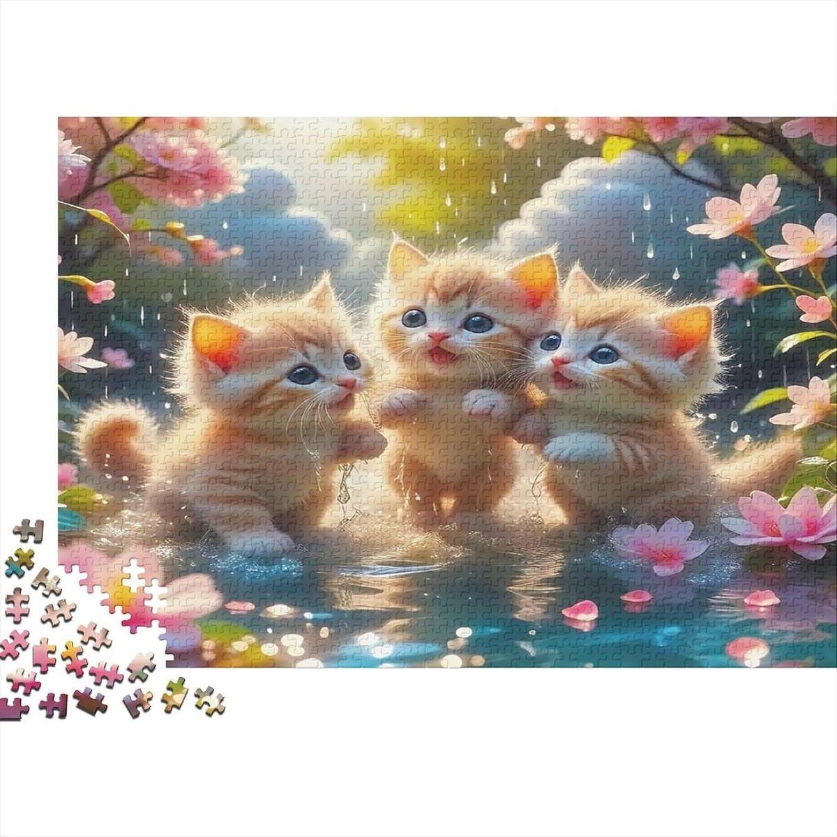 Kittenpuzzel 1000 stukjes - Papier Legpuzzel - Ontspanning Gezin - Precisie Snijtechniek - 70x50cm - Stijl 1