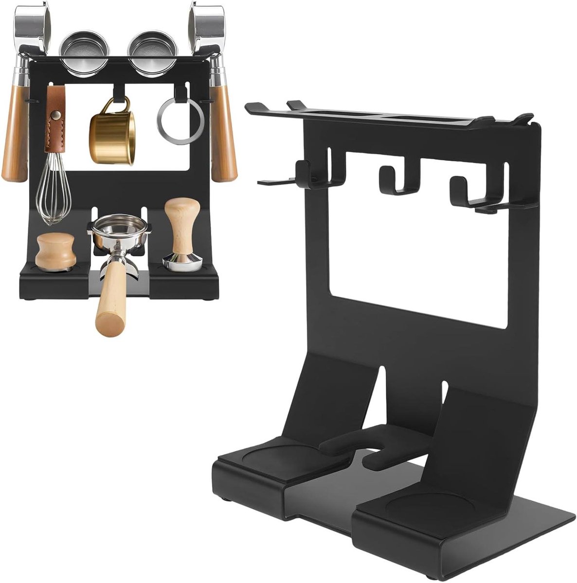 Koffie Accessoire Houder - Barista Station - Keuken Organisatie - Roestbestendig IJzer - 23 cm Diep - Zwart