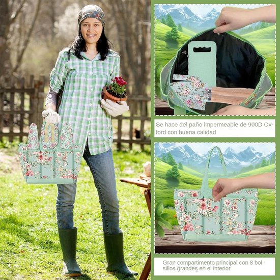Tuingereedschap Set - Handgereedschap Tuin - Planten Gazon - Met Organizer - 10 Delig - Groen van Tuingereedschap. — afbeelding 2