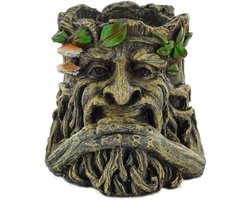 Boom Ent Pot - Baard Figuur - Planten Decoratie - Vorstbestendig Hars - H14cm - Multikleur