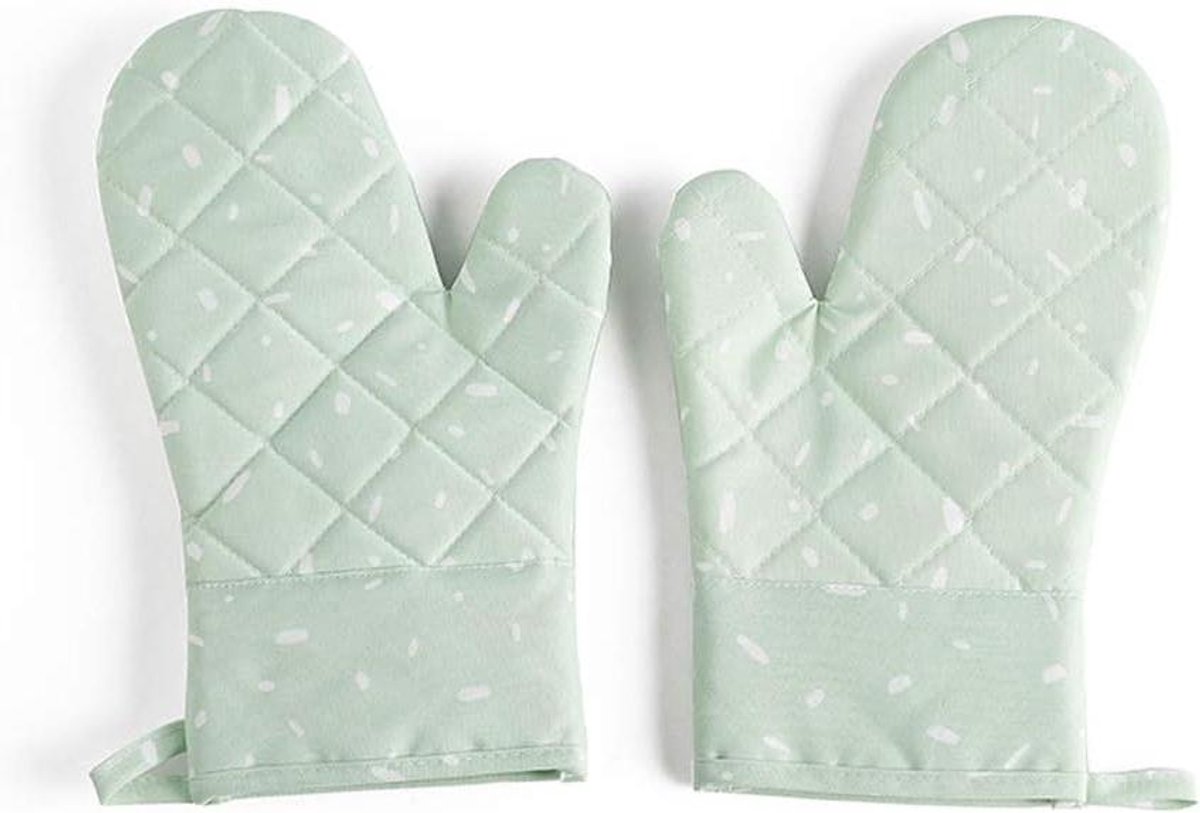 Ovenwanten - Keukenhandschoenen - Veilig Bakken - Dubbele Isolatie Laag - 1 Paar - Groen