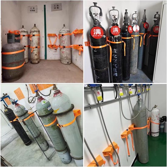 Zuurstoftankhouder - Cilinderrek - Veilige Opslag - Ruimtebesparend Wandmontage - 8-40L Cilinders - Grijs — afbeelding 2