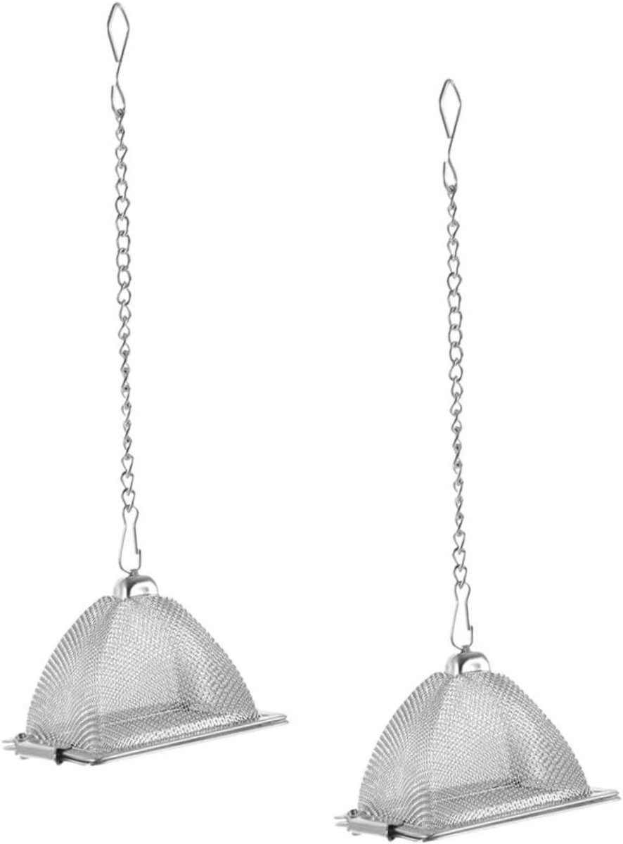 Theefilter Set - Losse thee infuser - Thee zetten - Pyramidevormig ontwerp - 2 stuks - Zilver