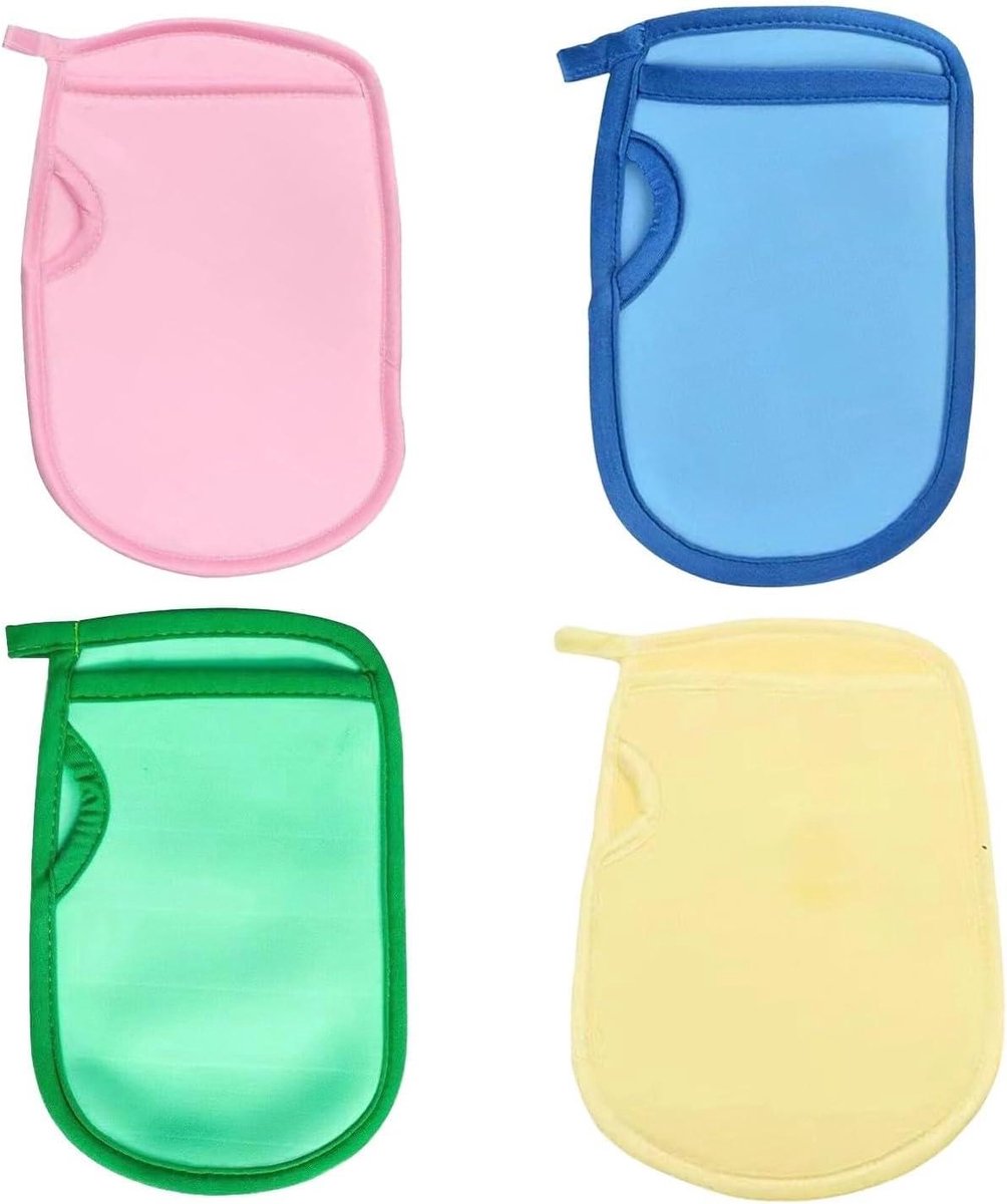 Badhandschoenen - Scrubwanten - Huid Peelen - Zacht Huidvriendelijk - 4 Stuks - Multicolor