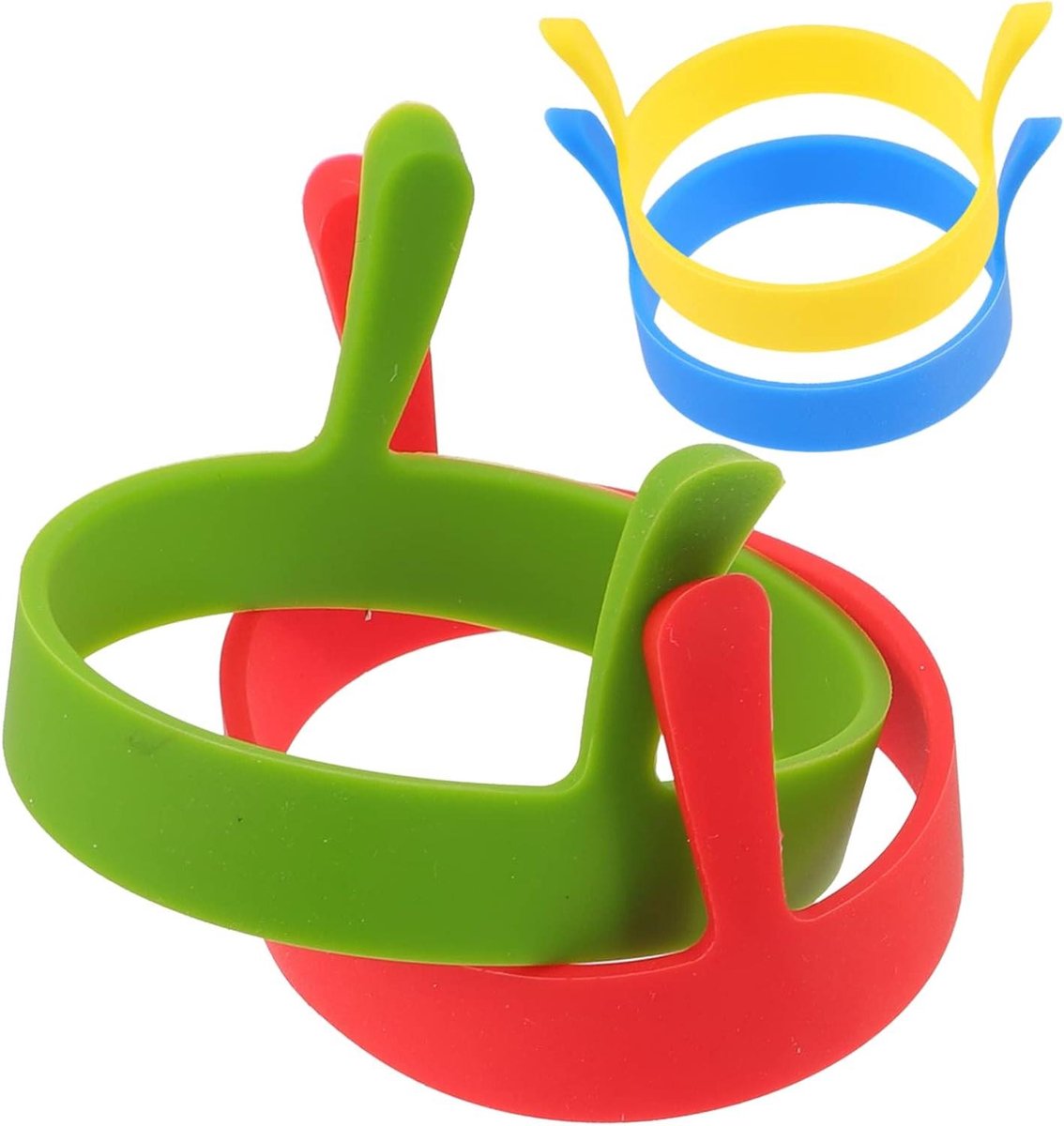 Eierringen Set - Omeletvormen - Ontbijt Maken - Dubbele Handgrepen - 8 Stuks - Diverse Kleuren