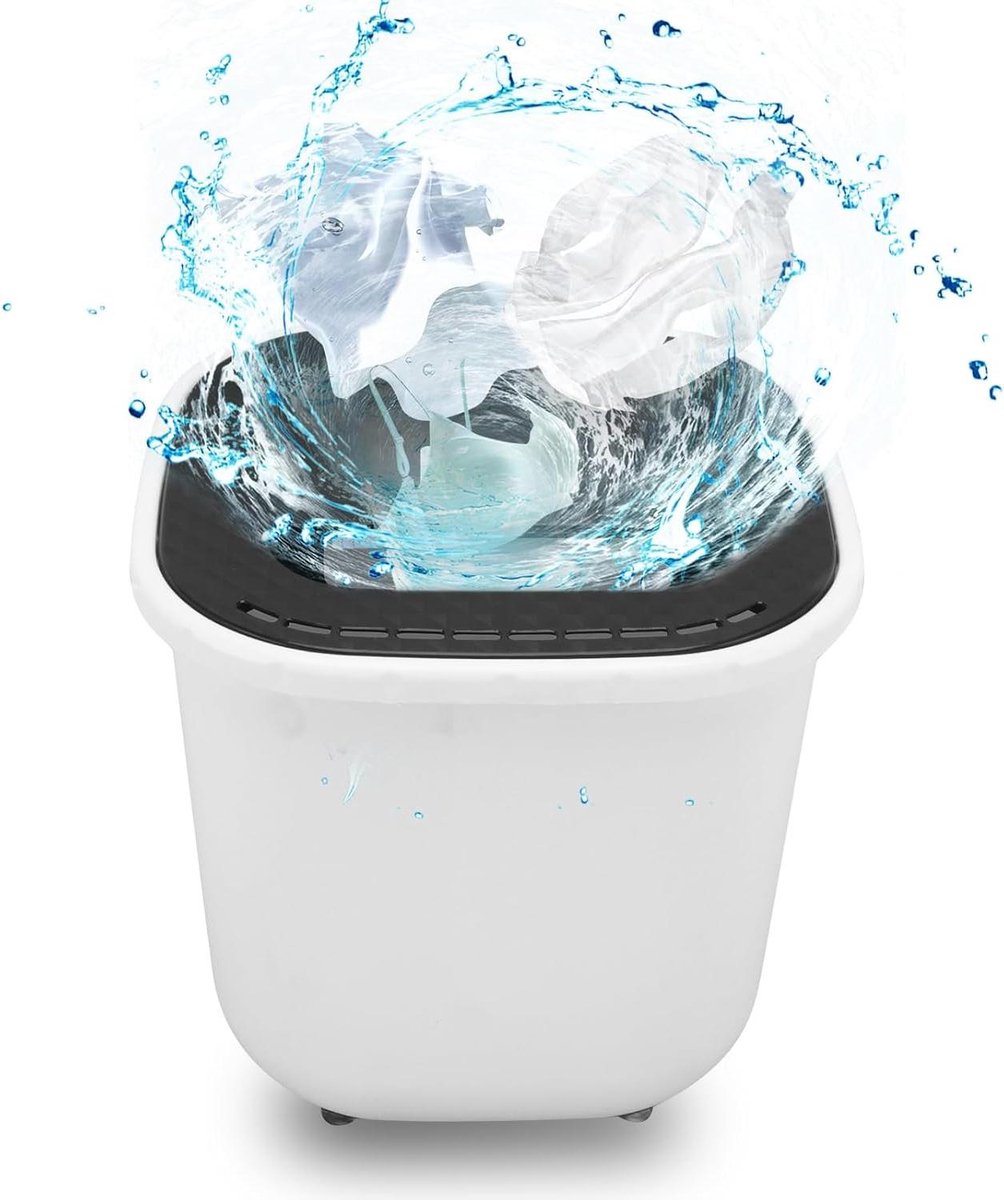 Mini Wasmachine Draagbare Wasmachine Kleine Wasjes Vooruit en Achteruit Rotatie 6 Liter Capaciteit Wit