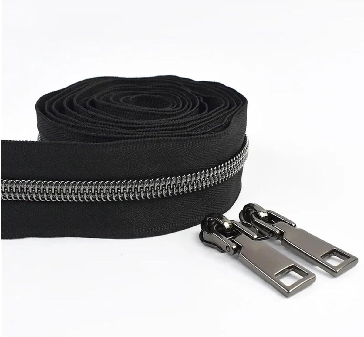 Metaal Rits - Sluiting Reparatie - Kleding Naaien - Met Schuif - 4 Meter - Zwart