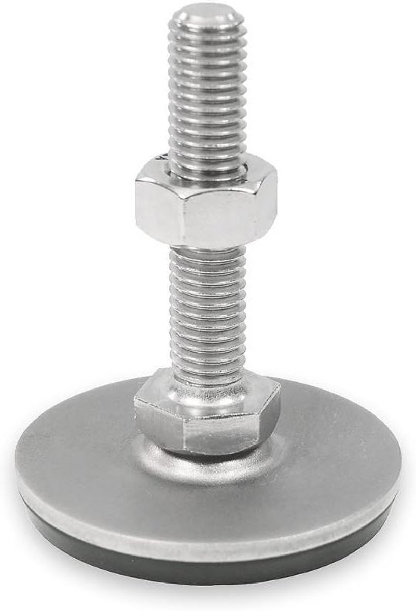 Stelvoeten - Verstelbare poten - Meubels stabiliseren - Rubberen demping - M8x40 mm - Zilver