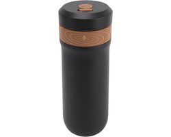 Draagbare Koffiezetter - Franse Pers - Koffie Maken - Dubbelwandig RVS - 320 ml - Zwart