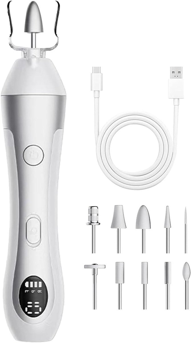 Elektrische nagelvijl - Nagelverzorging apparaat - Salonkwaliteit thuis - 10 snelheden draadloos - 18.5 cm - Zwart