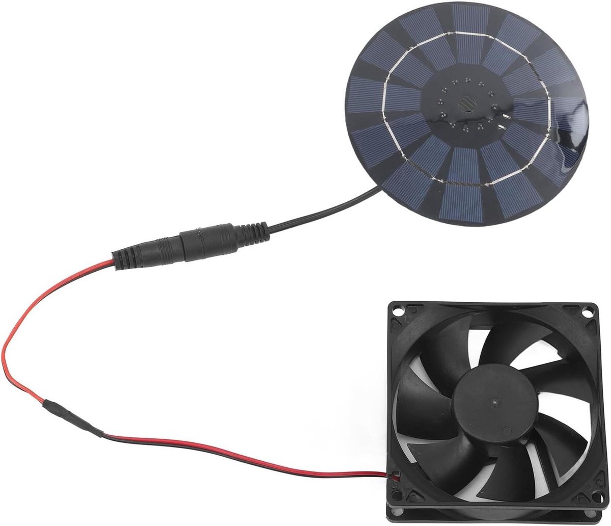 Zonne Afzuigventilator - Ventilatieset - Lucht Verplaatsen - Directe Zonne-energie - 12cm