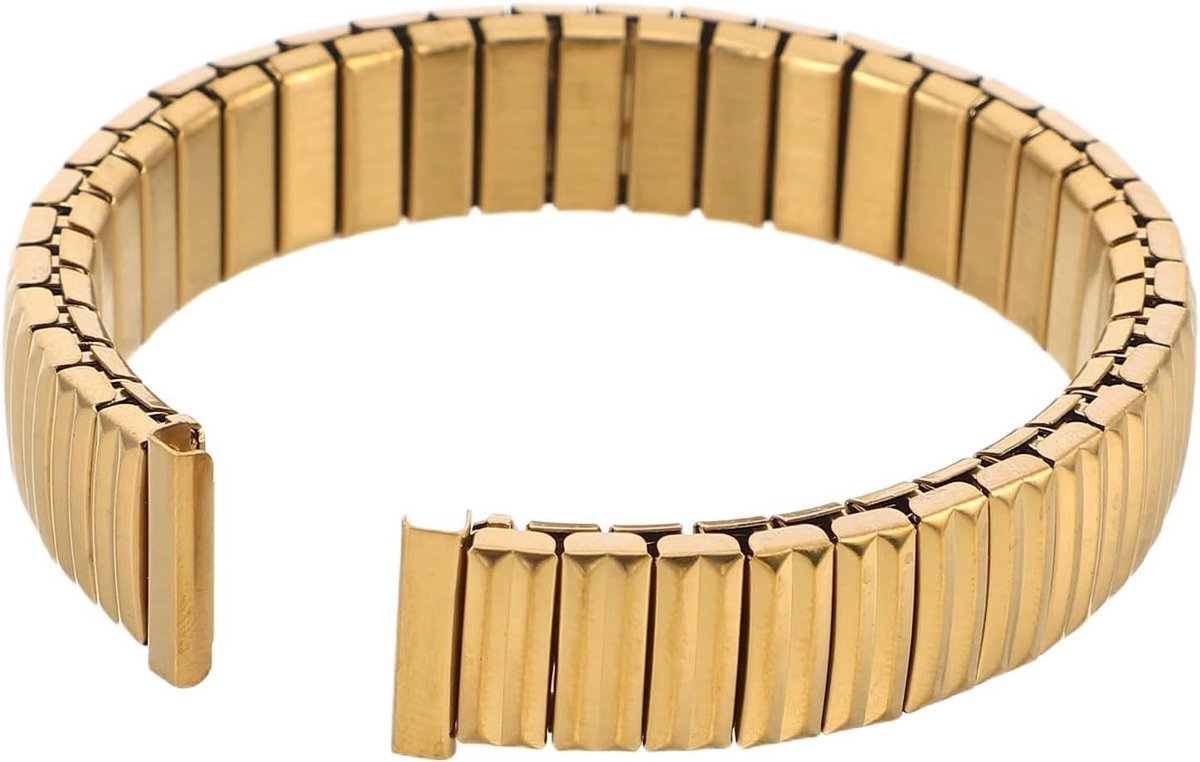 Horlogeband Elastisch Staal - Rekbare band - Dagelijks gebruik - Gereedschapsloze vervanging - 16 cm lengte - Goud