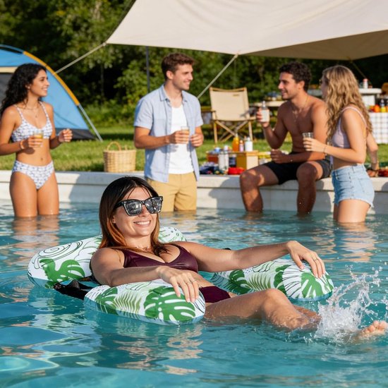 Opblaasbare Loungestoel Voor Zwembad - Robuust Draagbaar Verstelbaar - Opblaasbare Zwembad Lounge Stoel - Voor Reizen, Vakantie, Zwemmen, Meer, Loungen, Feest, Mannen Vrouwen — afbeelding 3