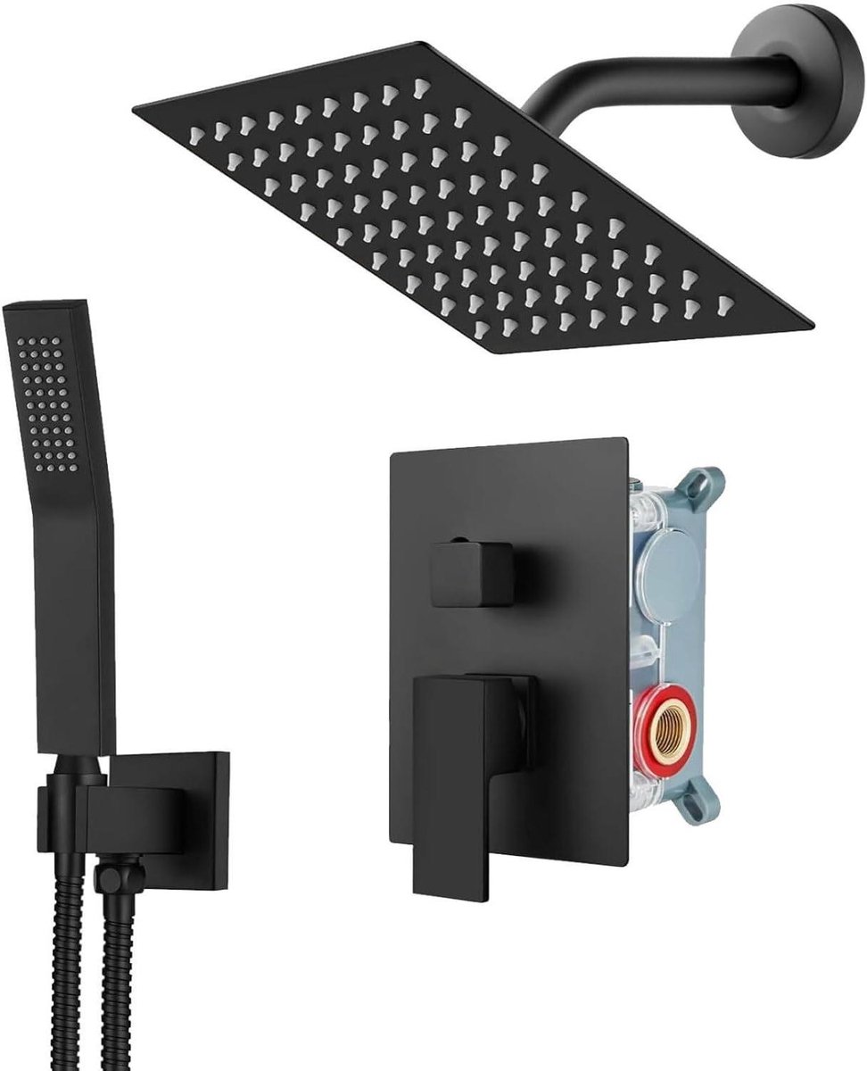 Douchekraan Inbouw - Douchesysteem Set - Ontspannend Douchen - Dubbele Functie - 20cm Vier