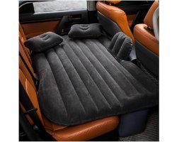 Opblaasbaar Auto Matras - Luchtbed Achterbank - Comfortabel Reizen - Ademend Fluweelachtig Materiaal - 1 kg - Grijs