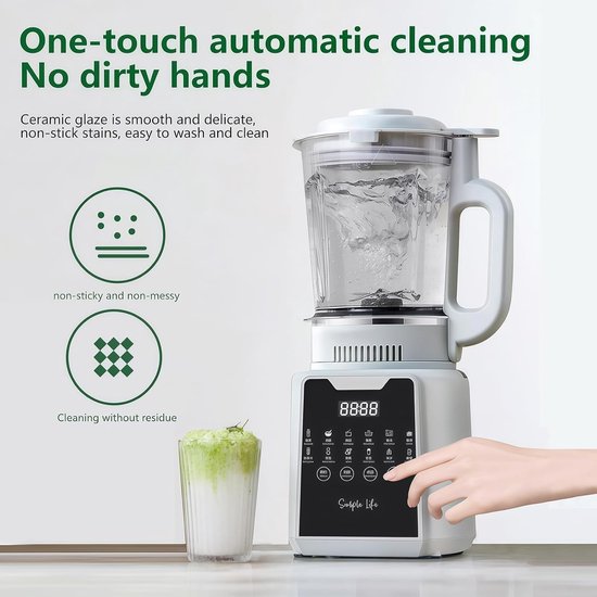 Keuken Blender - Krachtige Mixer - Smoothies Maken - Stille Verrichting - 1750ml Capaciteit - Titanium Grijs — afbeelding 3