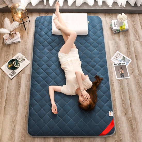 Futonmatras Japans opvouwbaar 0,9 x 2m - Katoen comfortabel voor vloer en camping van SamaNoble. — afbeelding 4