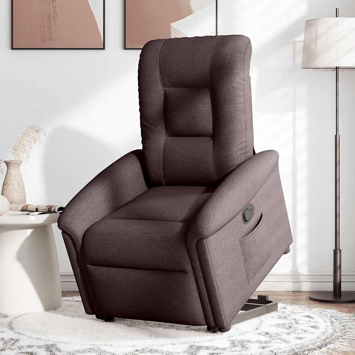 Relaxstoel met opstahulp - Zit sta stoel - Comfortabel ontspannen - Elektrische opstahulp - 77 x 91.5 x 96 cm