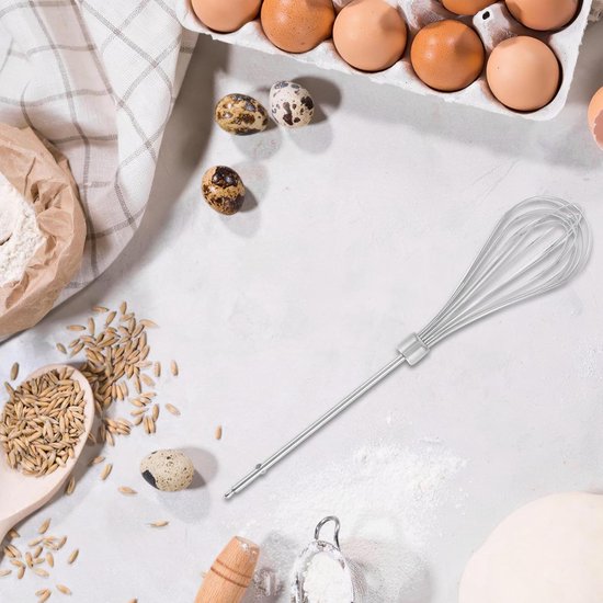 Handmixer Kloppers - Blender Onderdelen - Bakken en Mixen - Duurzaam Roestvrij Staal - 4 Stuks - Zilver — afbeelding 3