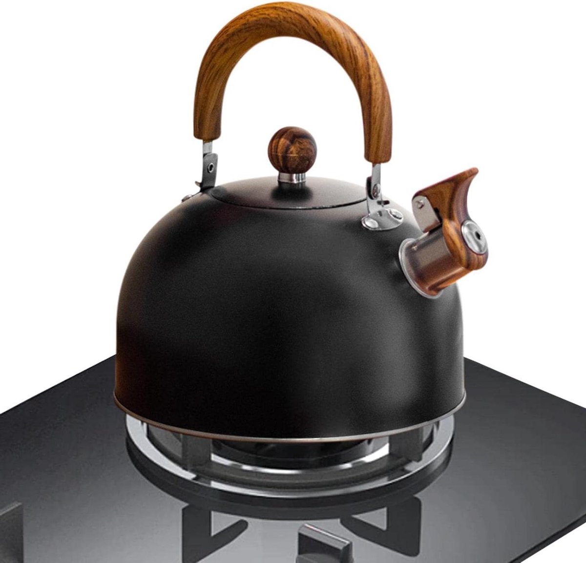 Waterkoker Pijp - Theepot RVS - Water Koken - Snelle Verwarming - 3 Liter - Zwart