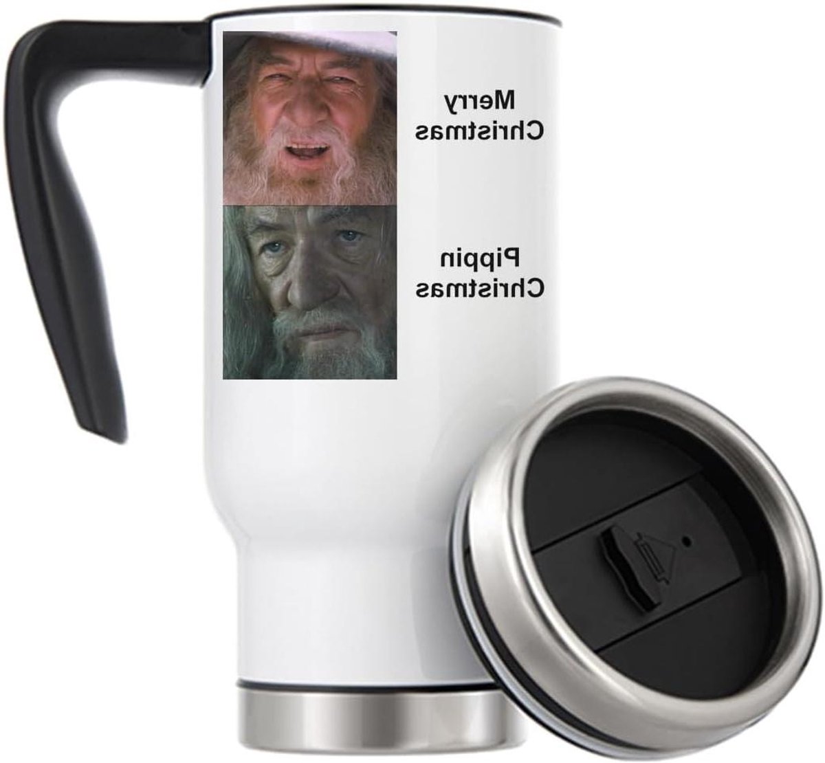 Thermosmok - Reismok - Warme Dranken - Vacuüm Geïsoleerd - 480 ml - Wit