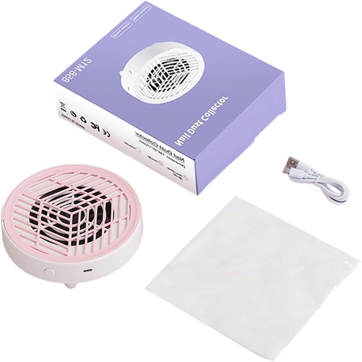 Nagelstofafzuiger - Compacte veegmachine - Nagelverzorging - Stille werking - 15 cm breed - Wit