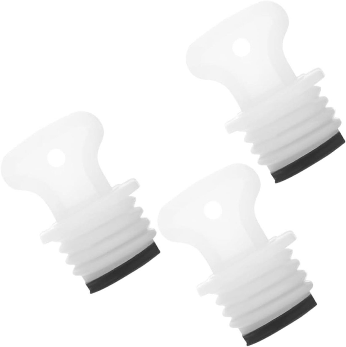 Rubberen Stoppers Set - Dopjes Voor Flessen - Warm Houd Flessen - Lekvrije Afsluiting - 3 Stuks - Wit