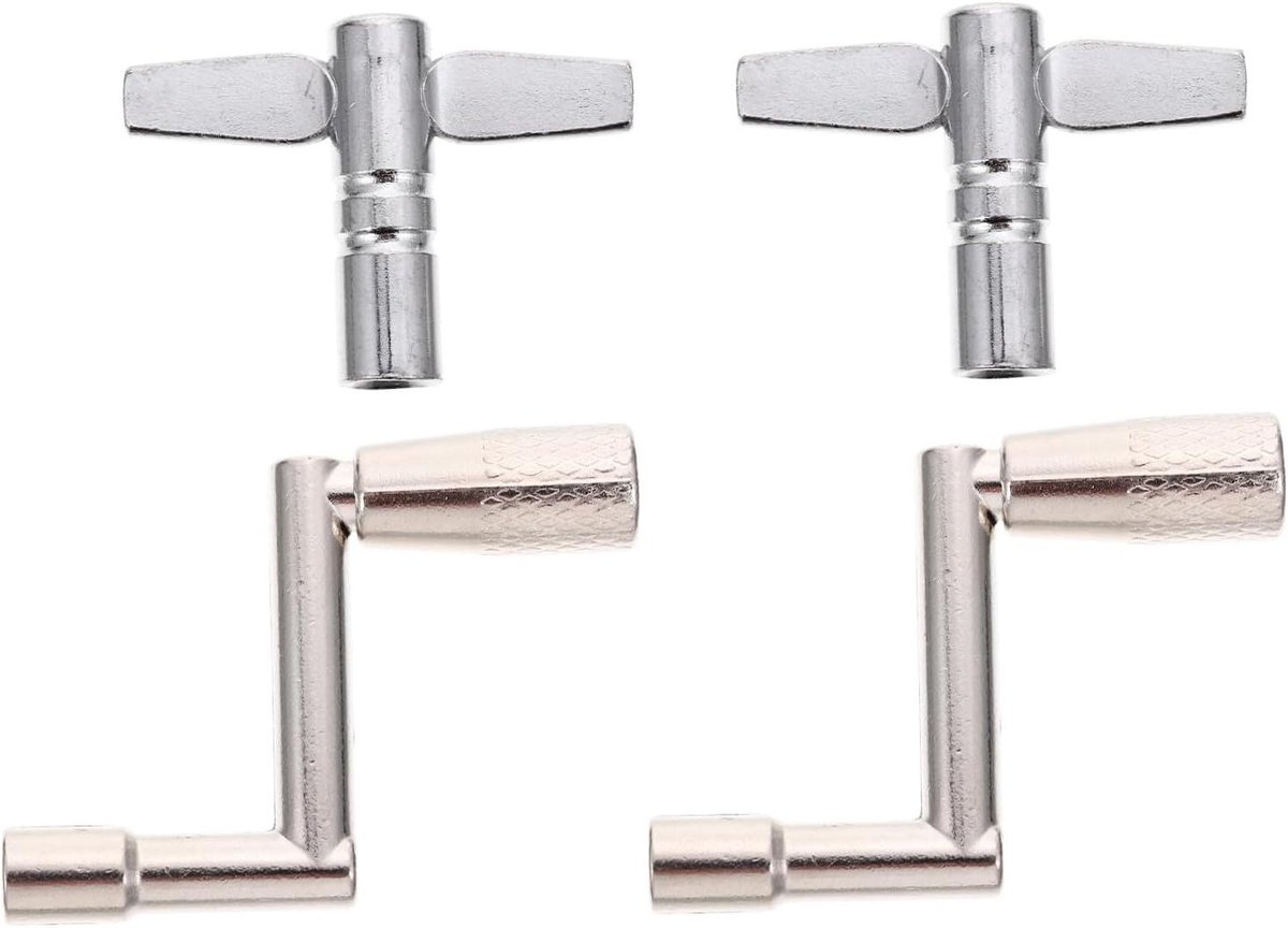 Drum Sleutels - Percussie Gereedschap - Drum Stemmen - Set van 4 stuks - 6.5x5CM - Zilver