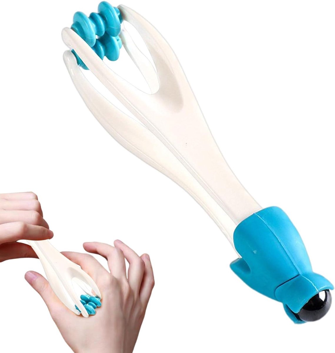 Vingermassage Rol - Handmassage Gereedschap - Spierontspanning Handen - Draagbaar Compact Ontwerp - 17 x 3.5 cm - Grijs