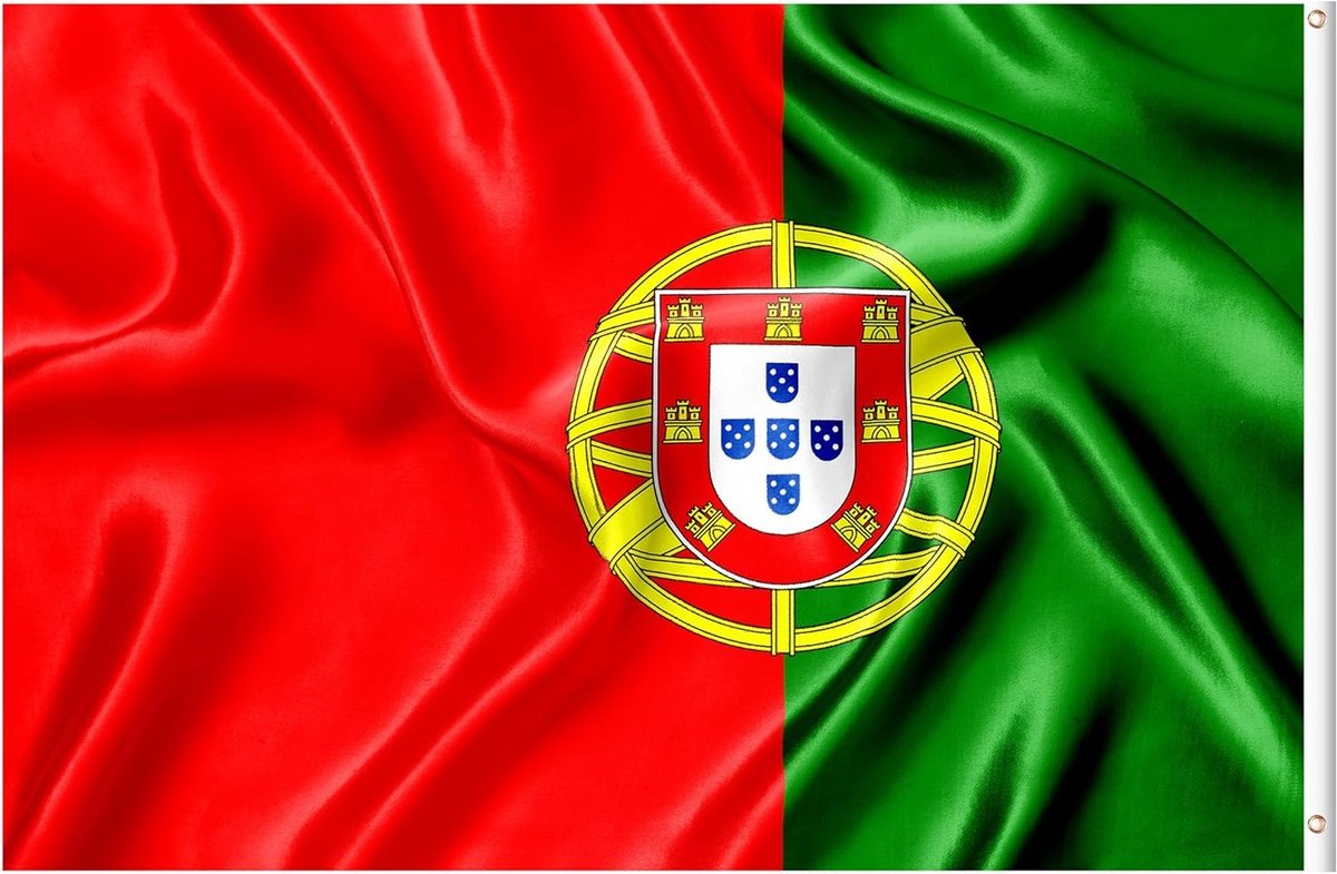Vlag van Portugal 5x3ft voor Euro Voetbal Cup, Olympische Spelen 2024, Sportevenementen en Feestdecoraties voor Binnen en Buiten met Oogjes
