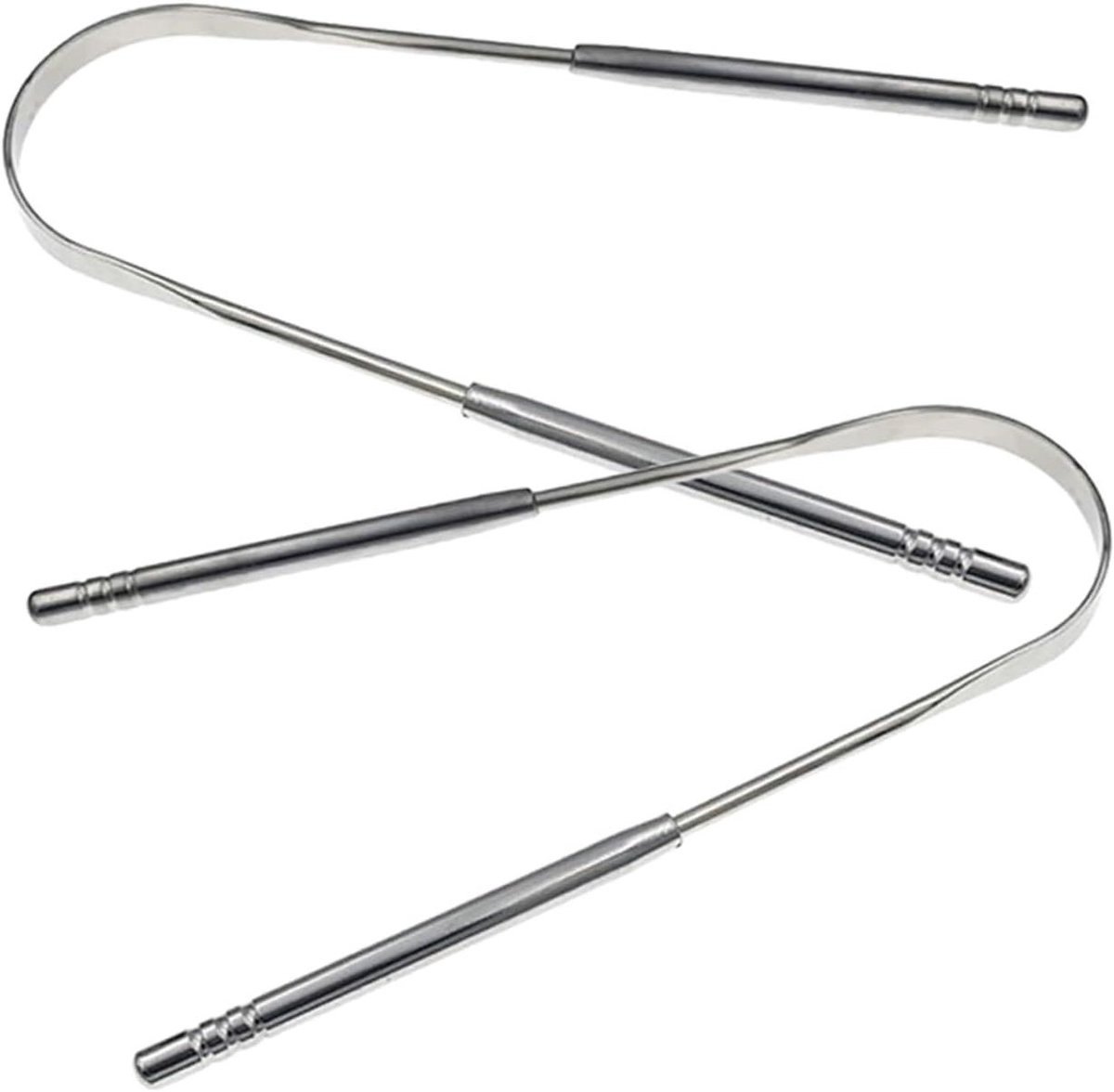 Tongschrapers Set - Mondverzorging Hulpmiddelen - Frisse Adem - Roestvrij Staal - 2 Stuks - Zilver