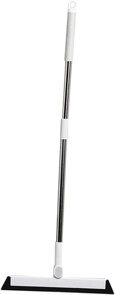 Telescopische Glaswisser - Deurwisser Raamwisser - Huis Schoonmaken - Verstelbare Steel - 86 cm - Zilver Zwart Wit