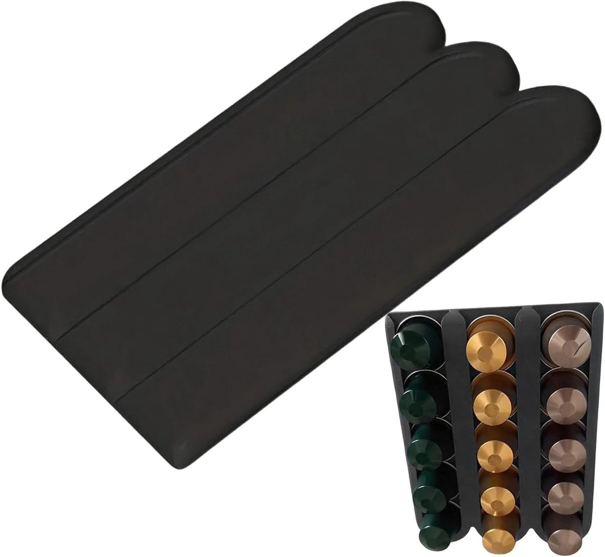 Koffiepod Houder - Capsule Organizer - Keuken Opbergen - Ruimtebesparend Ontwerp - 19 cm - Zwart