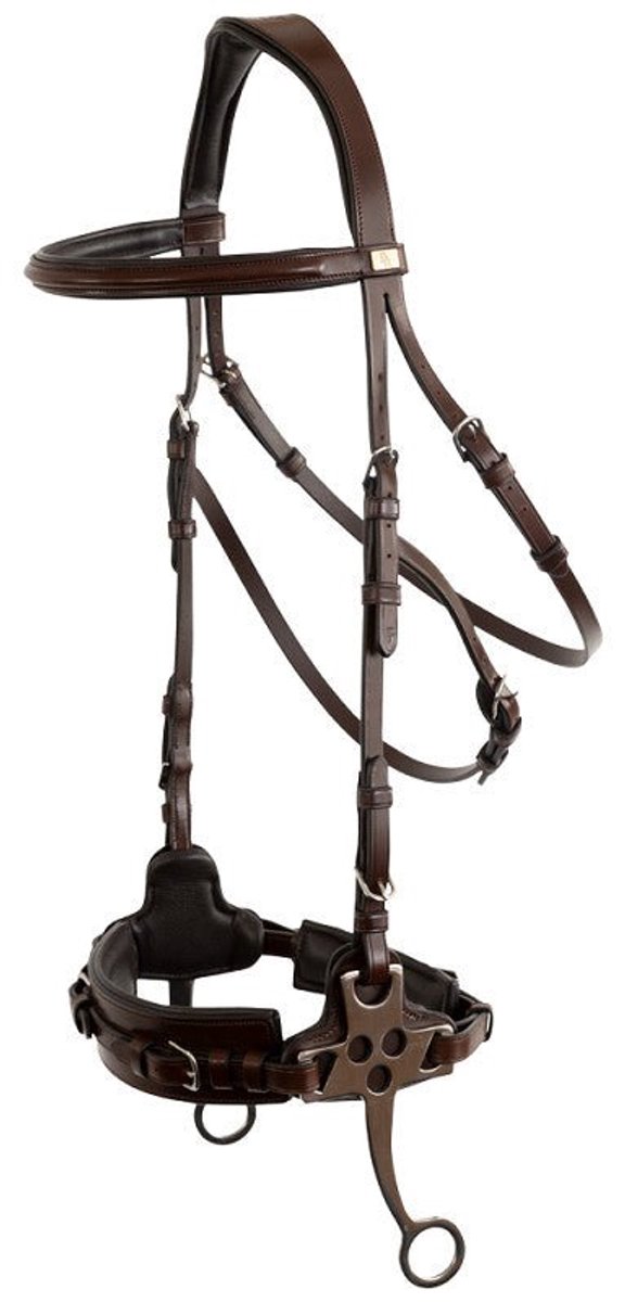 BR Hackamore hoofdstel Thornbury Cob Oak/Zilver