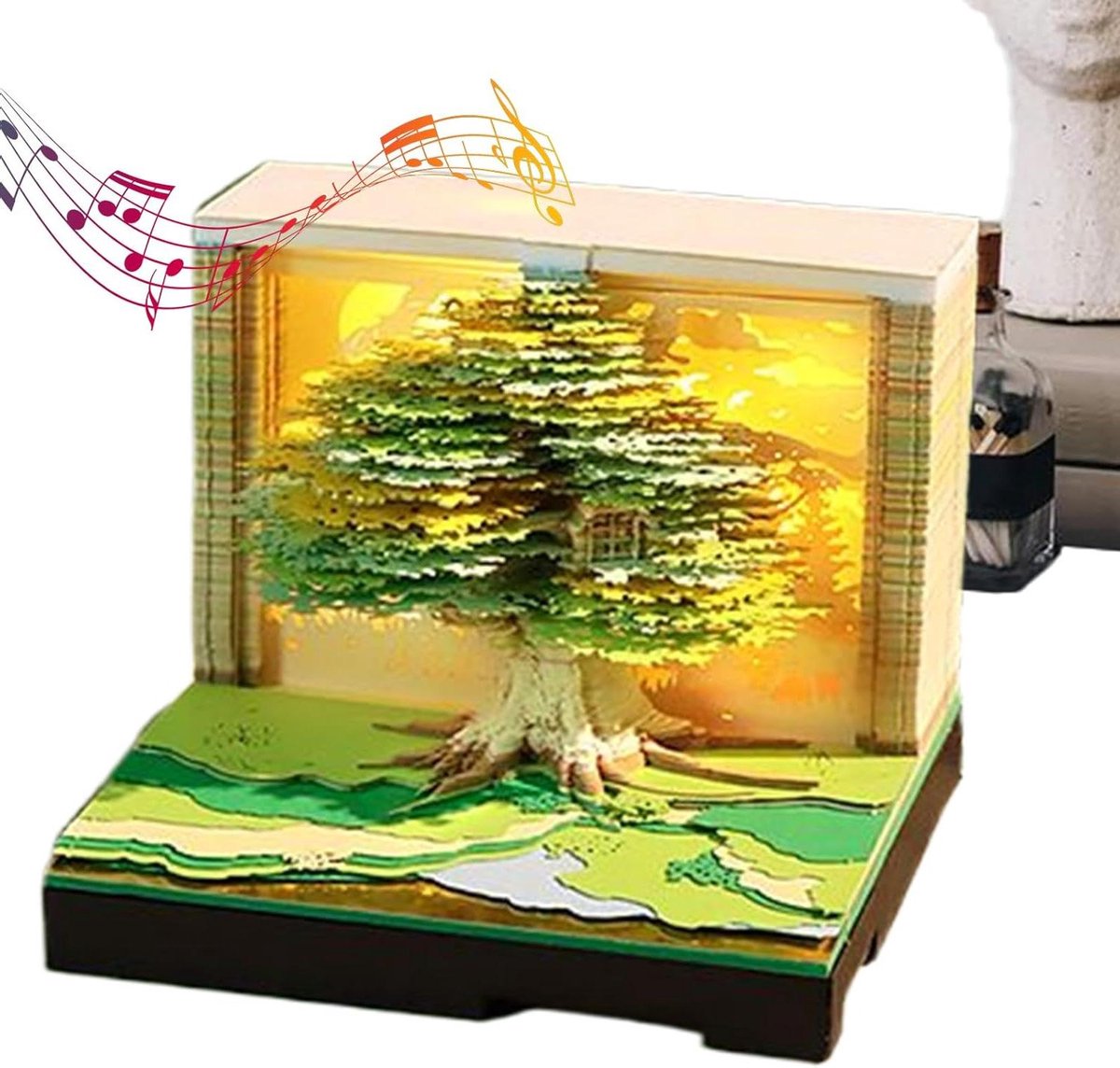Staande Kalender - 3D Notitieblok - Bureau Decoratie - Afneembare Pagina's - 8.5 x 8.5 cm - Multicolor