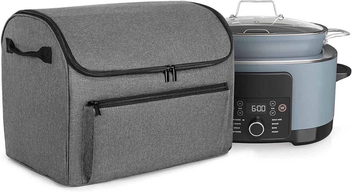 Slow Cooker Bags Kookpandrager, reistas, waterdichte transporttas met accessoiretas, gemakkelijk te reinigen