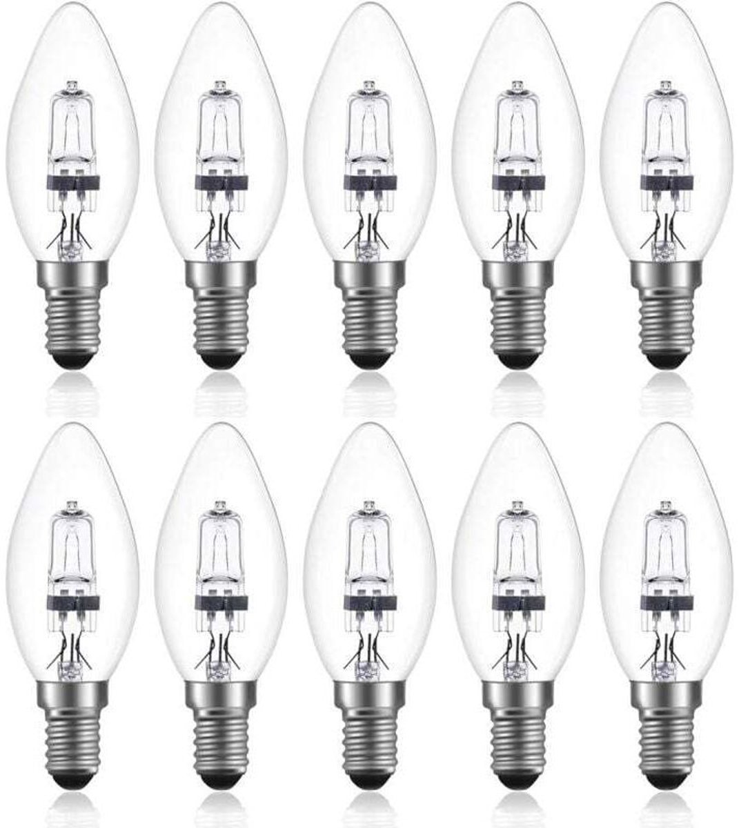 42W E14 C35 dimbare halogeenlamp AC 220-240V warm wit licht 2700K E14 transparante halogeen kaarslamp (verpakking van 10)