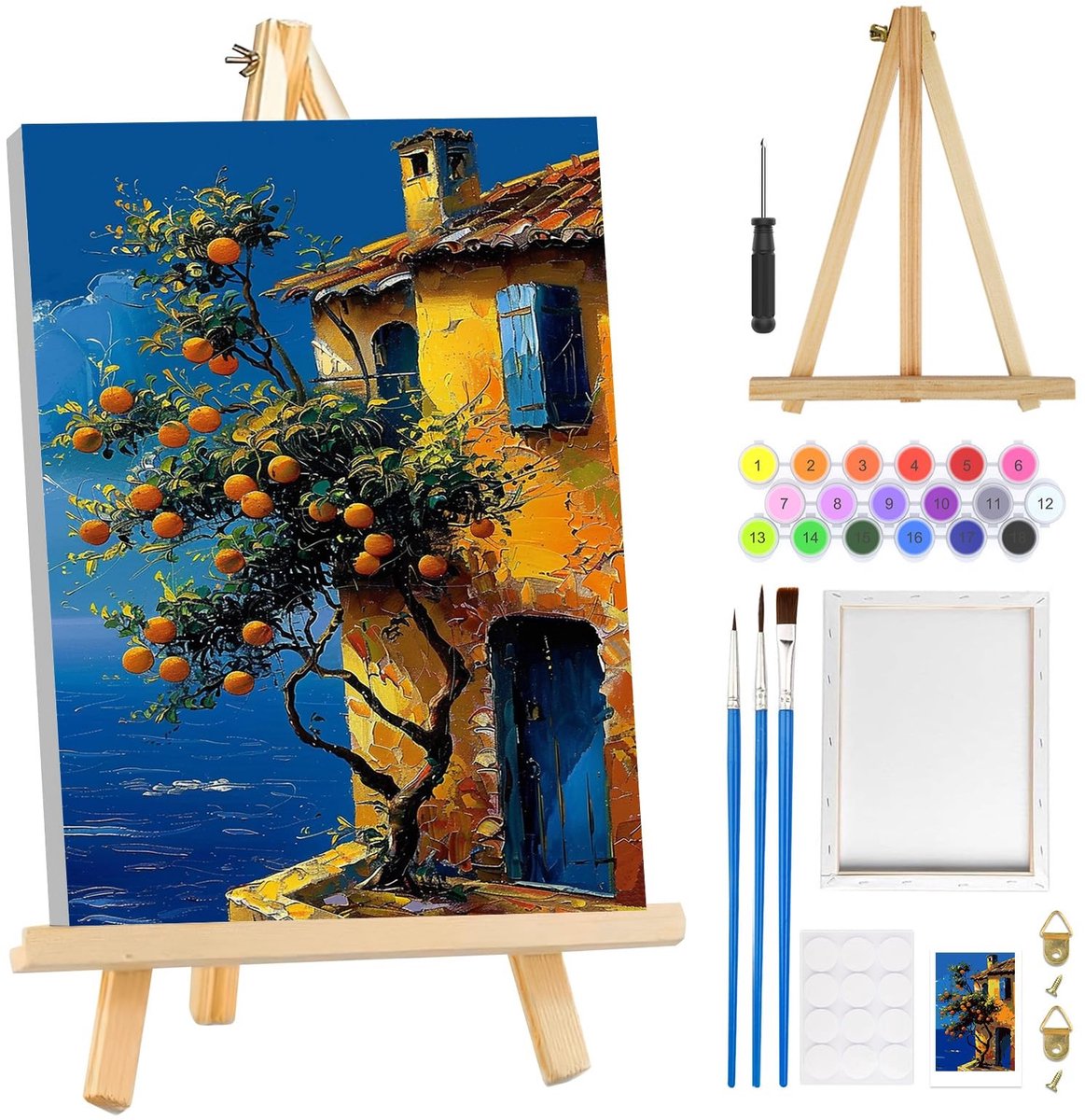 Dailygoods - Schilderen op Nummer Set Levensboom met Lijst voor Volwassenen