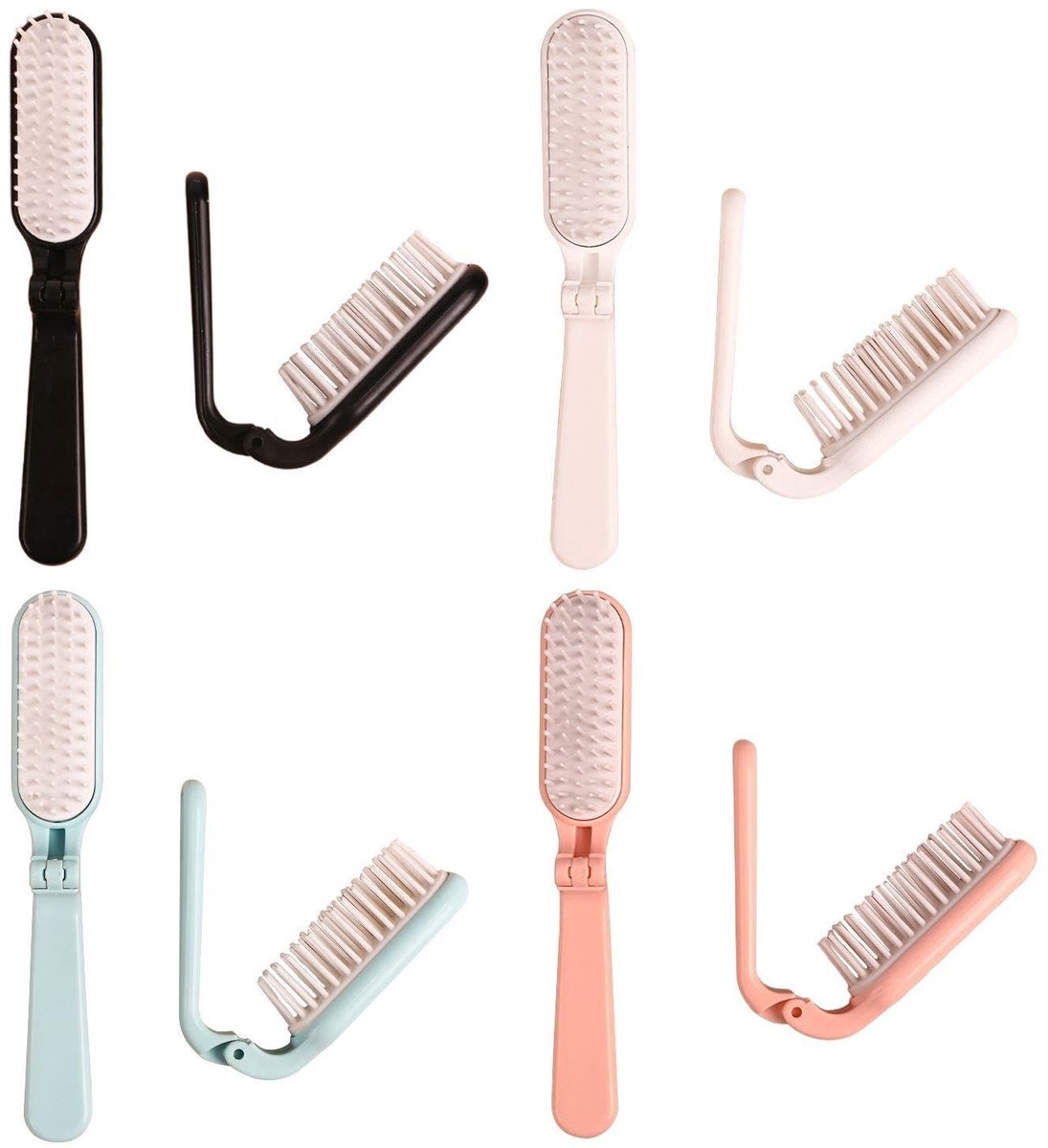 Dailygoods - Opvouwbare Haarborstel Set van 4 voor Nat en Droog Haar
