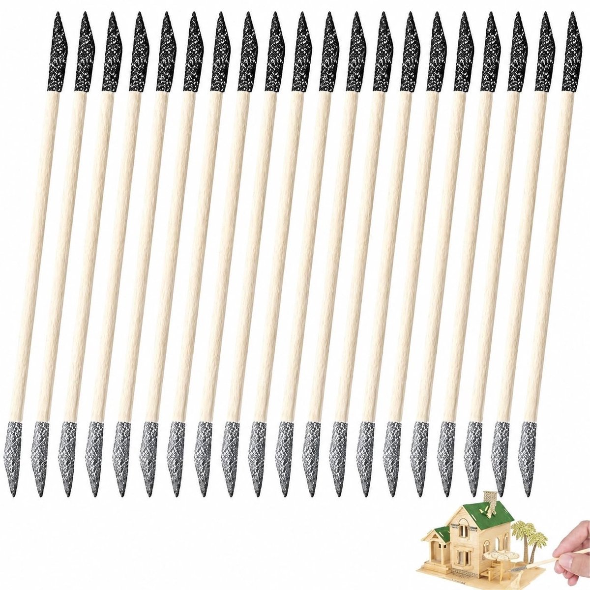 Dailygoods - Set van 20 Tweekoppige Zandstaven voor Houtbewerking