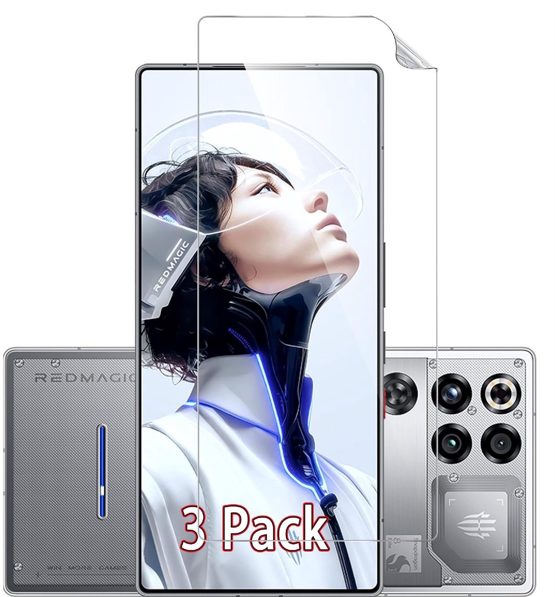 Dailygoods - 3-pack Flexibele TPU Schermbeschermer voor Nubia Red Magic 11 Pro